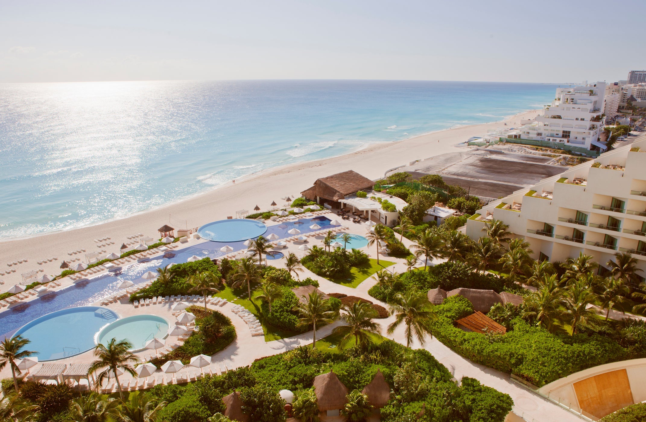 Overview of oceanfront resort.