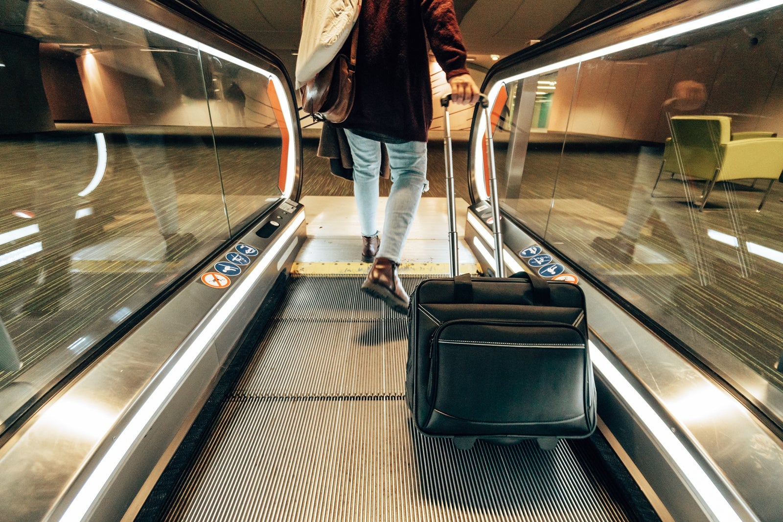 traveling woman at the airport