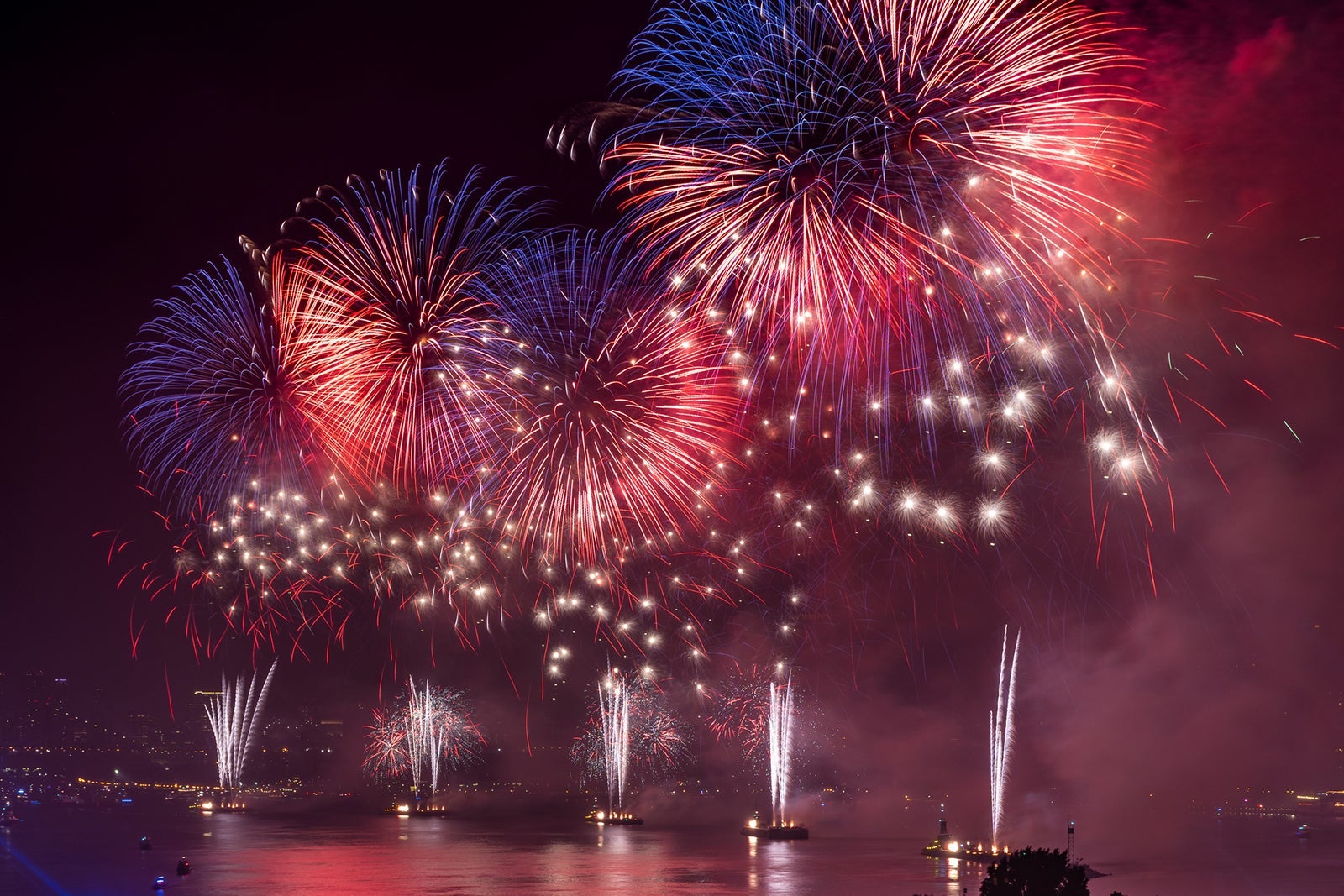 July 4 Fireworks on East River in New York